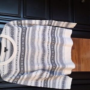 Talbots Fair Isle Pullover Sweater With Nackline Beading NWT PETITE L